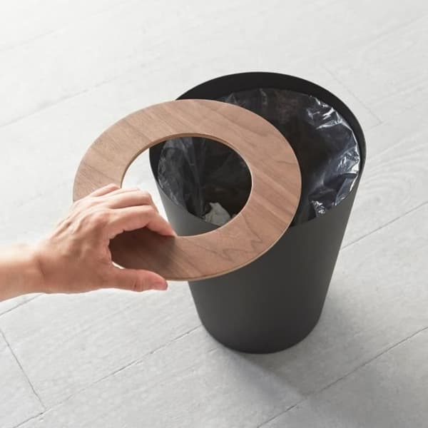 CALICOSY - Rund soptunna L23 cm - RIN - Svart-Svart