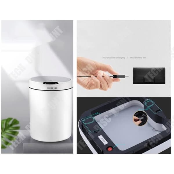 TD® automatisk intelligent papperskorg elektrisk papperskorg kök badrum kontor lager sovrum inbyggd 12L soptunna