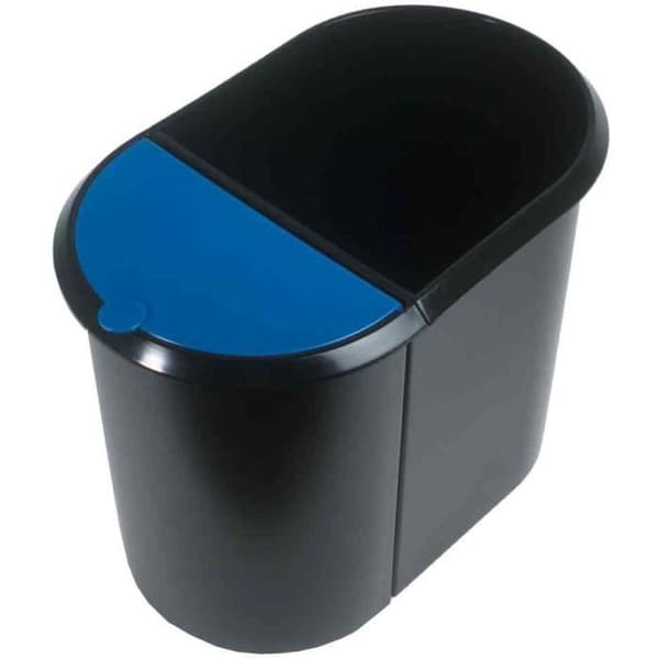 Duo System papperskorg, oval, PE, svart/...