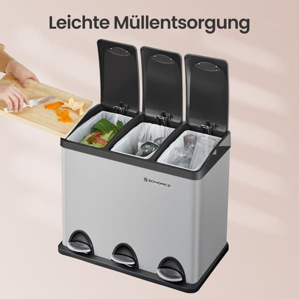 Kitchen Prullen Bin - 3 fack av 8L - Small Content - Modern Design