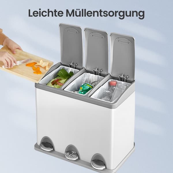 Kitchen Prullen Bin - 3 Rum i 8L - Lille indhold - Moderne design