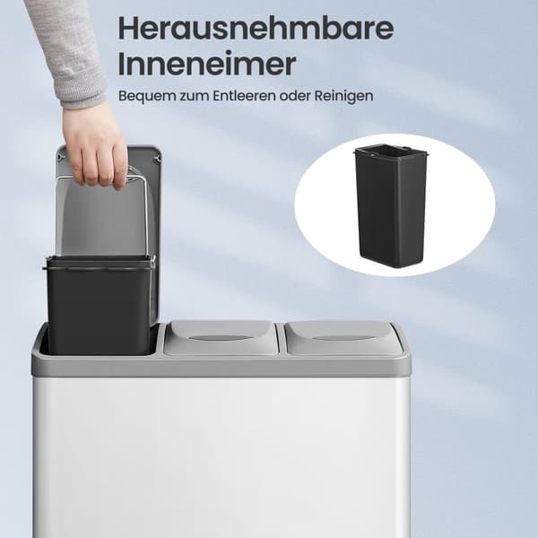 Kitchen Prullen Bin - 3 Rum i 8L - Lille indhold - Moderne design