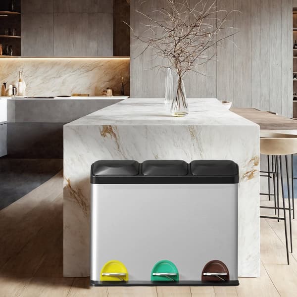 Kitchen Prullen Bin - 3 Rum i 8L - Lille indhold - Moderne design