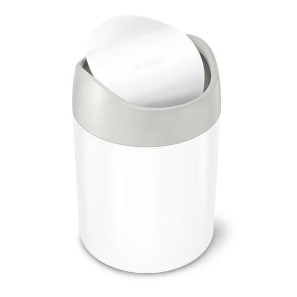 simplehuman Mini Soptunna med Svängande Lock Vit 1,5L