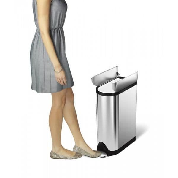 SIMPLEHUMAN Papperskorg Papillon 18 Liter Inox