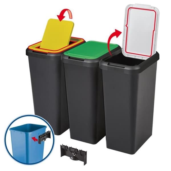 Tontarelli Bin Touch&Lift Unitary 45 liter vit