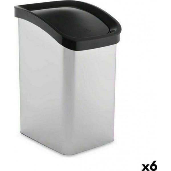 NC Papperskorg 23L Vippande Silverplastik (6 Enheter)