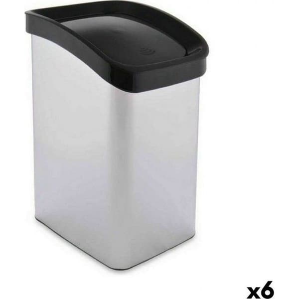 NC Papperskorg Tipping Silver Plast 12L (6 Enheter)