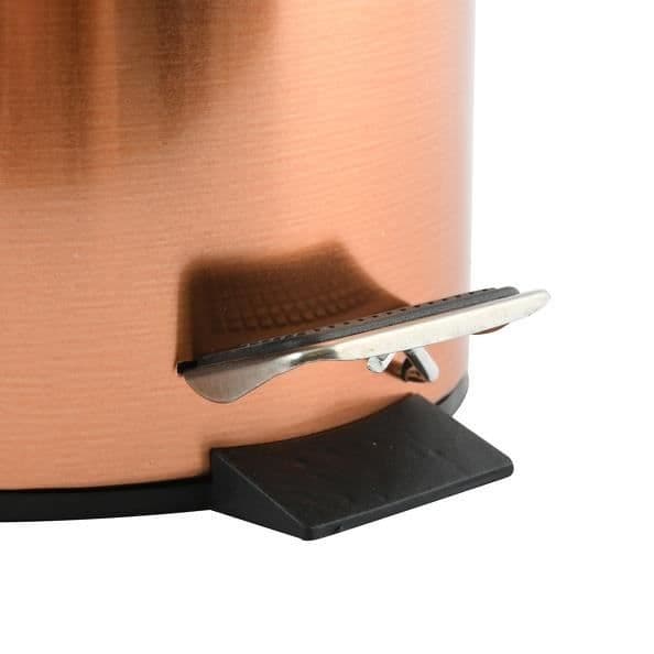 MSV Papperskorg med fotpedal Inox HANS 3L Koppar Effekt