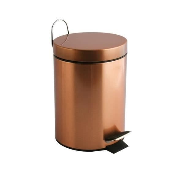 MSV Papperskorg med fotpedal Inox HANS 3L Koppar Effekt