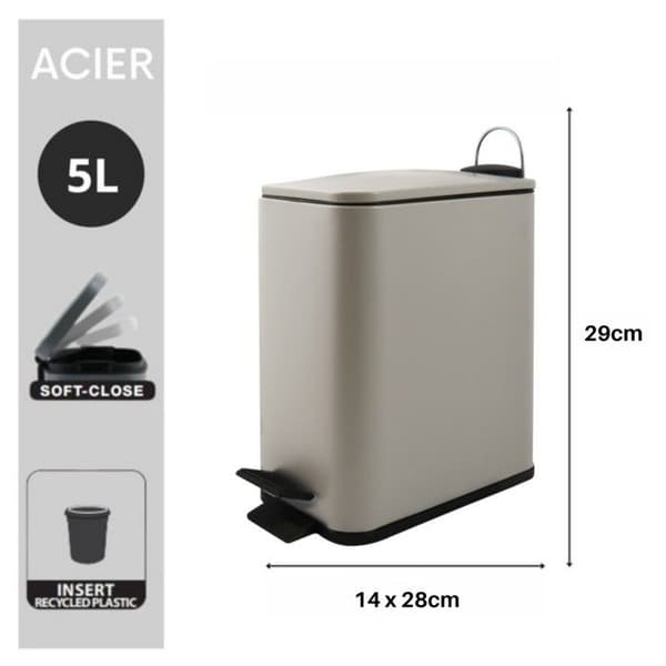 Spirella Pedalhink Inox ERIK 5L Mauve Matt