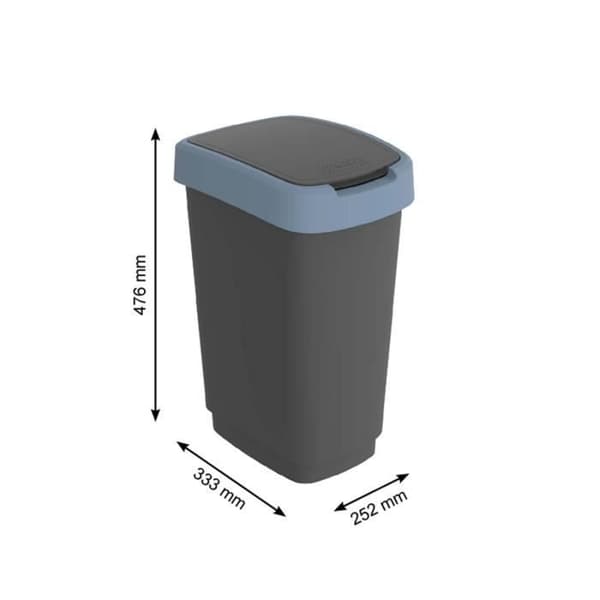 Sopcontainer för Rotho Twist 25L sväng svart/mörkblå
