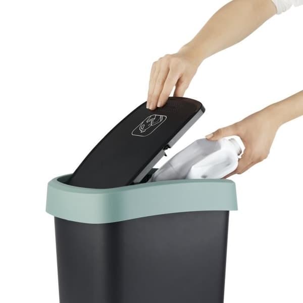 Soptunna för skräp swing Rotho Twist 25L svart/mörkgrön