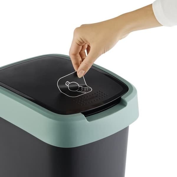 Skrätrashink för avfall Swing Rotho Twist 10L svart/mörkgrön