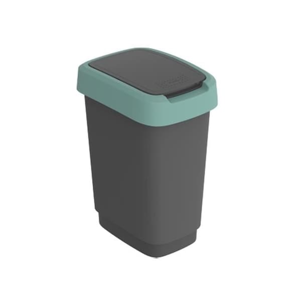 Skrätrashink för avfall Swing Rotho Twist 10L svart/mörkgrön