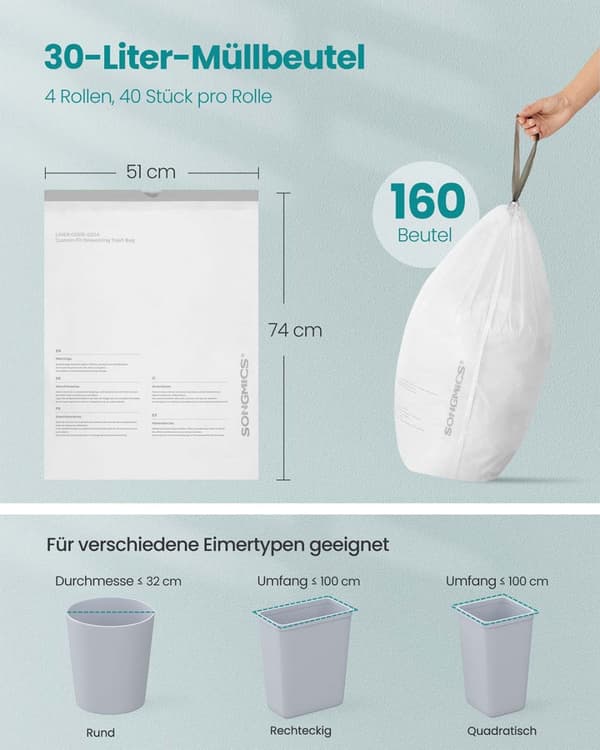Soppsäckar, SONGMICS KRB021A02, 51x74 cm, Krämvit