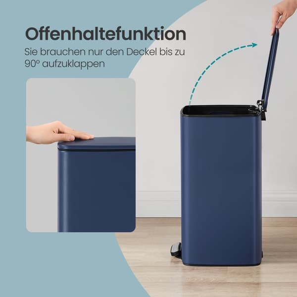 Køkken affaldsspand, 30 liter affaldsspand, 34x28.5x54.4 cm, Mørkeblå