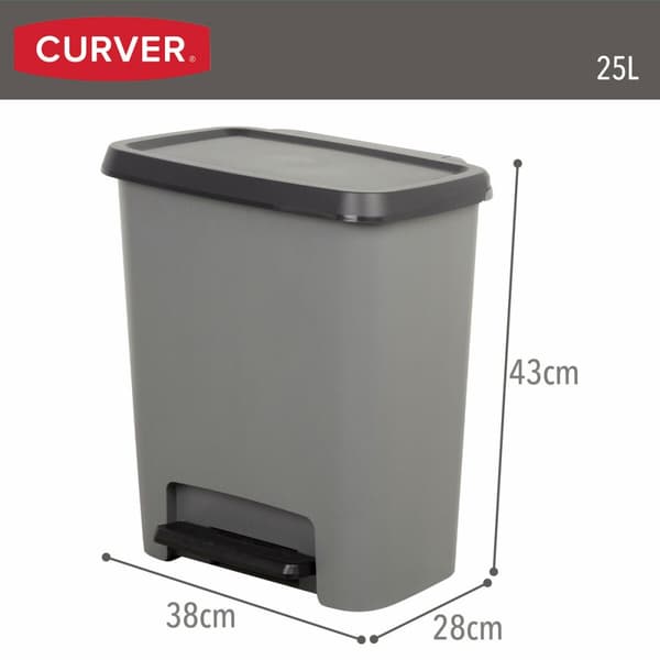 Soptunna Curver Mörkgrå Plast 25 L (5 antal)