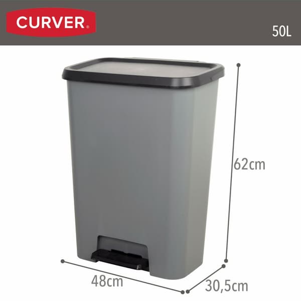 Soptunna Curver Mörkgrå Plast 50 L (5 antal)