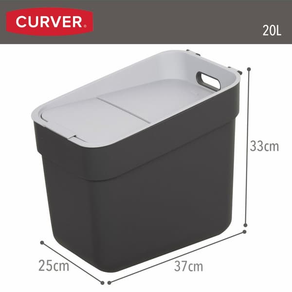 Soptunna Curver Grå Plast 20 L (6 antal)