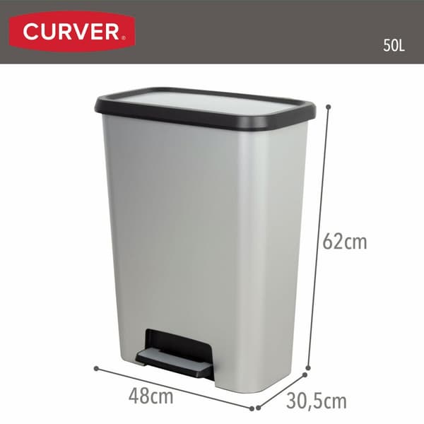 Skraldespand Curver Grå Plastik 50 L (5 enheder)