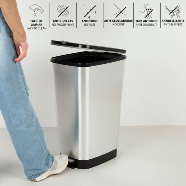 Skraldespand Curver Grå Plastik 45 L (3 enheder)