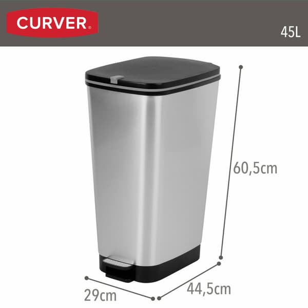 Skraldespand Curver Grå Plastik 45 L (3 enheder)