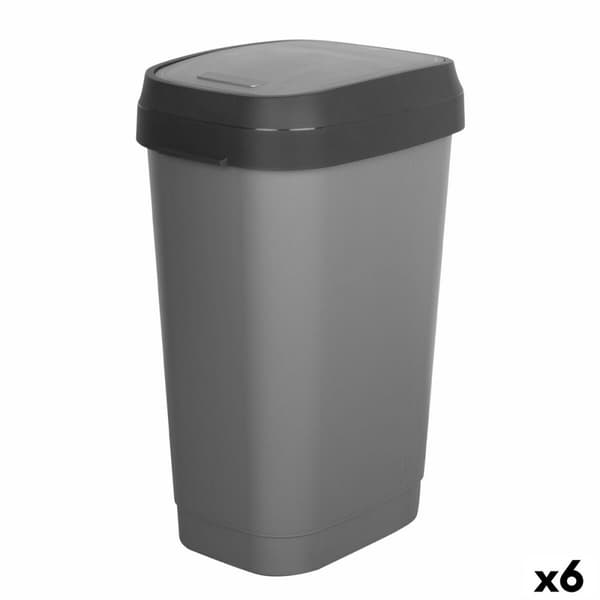 Søppelbøtte Curver Mørke Grå Plast 50 L (6 enheter)