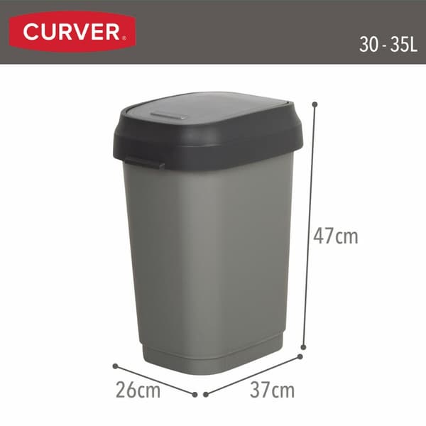 Søppelbøtte Curver Mørke Grå Plast 35 L (6 enheter)