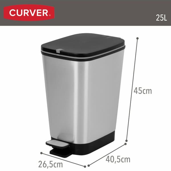 Søppelbøtte Curver Grå Plast 25 L (4 enheter)