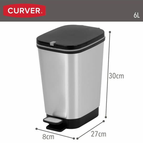 Jäteastia Curver Harmaa Muovinen 6 L (5 osaa)