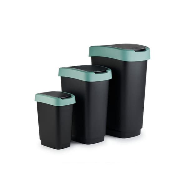 Soptunna Rotho Twist Green Grön Plast 25 L