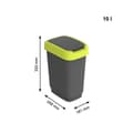 Miniatyrbild 3 av 4: Soptunna Rotho Twist Lime Plast 10 L