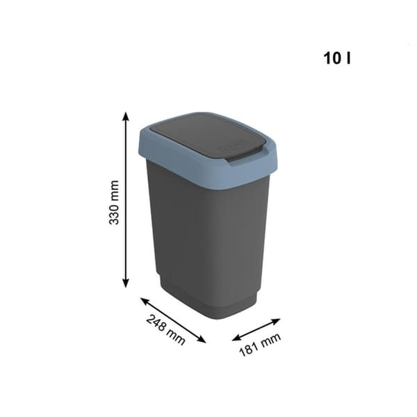 Soptunna Rotho Twist Blue Blå Plast 10 L