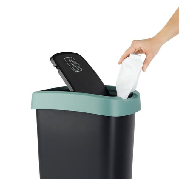 Soptunna Rotho Twist Green Grön Plast 10 L