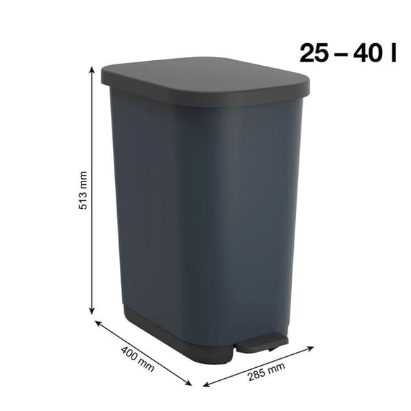 Jäteastia Rotho Ribo Blue Sininen Muovinen 35 L
