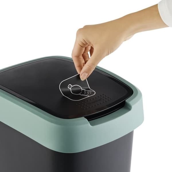 Rotho Twist soptunna 50L sväng svart/mörkgrön