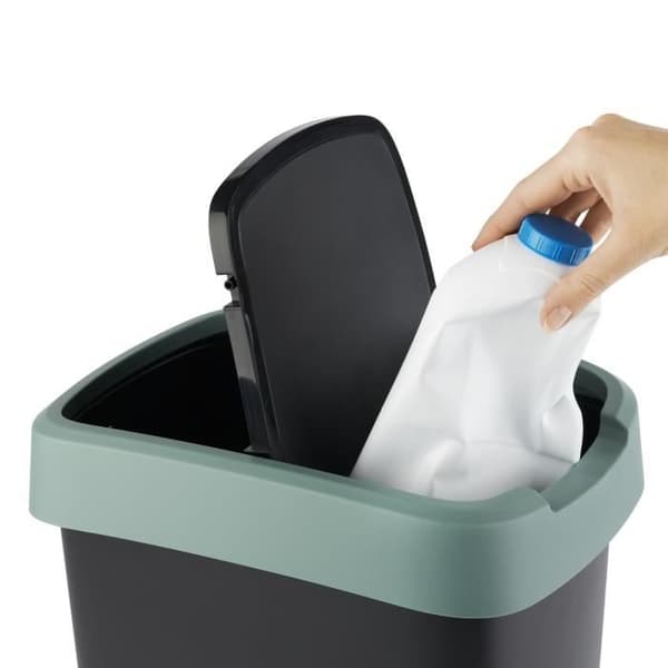 Rotho Twist soptunna 50L sväng svart/mörkgrön