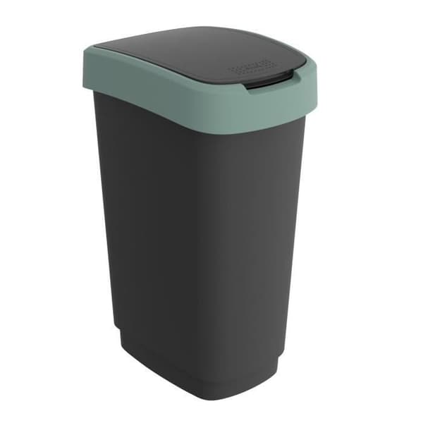 Rotho Twist soptunna 50L sväng svart/mörkgrön