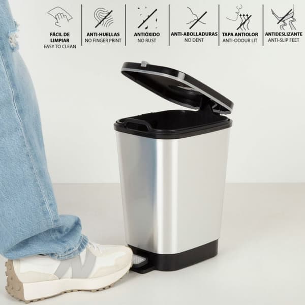 Soptunna Curver Grå Plast 6 L (5 antal)