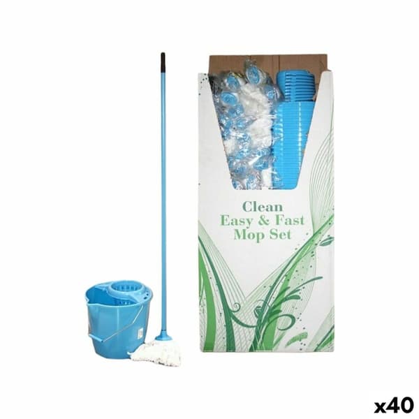 Set med hink och golvmopp La Mopperia Azul Blå (40 antal)