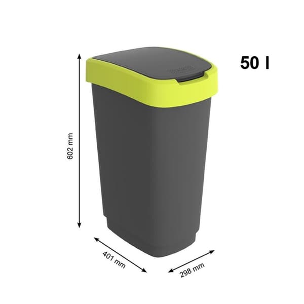 Soptunna Rotho Twist Lime Plast 50 L