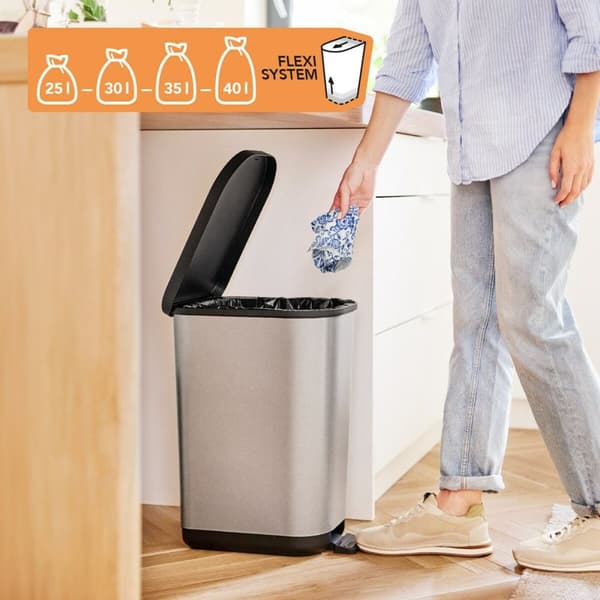 Soptunna Rotho Ribo Silver Silver Plast 35 L