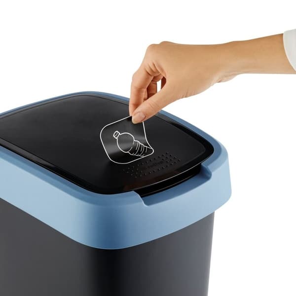 Soptunna Rotho Twist Blue Blå Plast 25 L