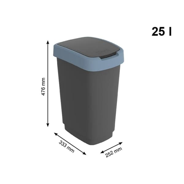 Soptunna Rotho Twist Blue Blå Plast 25 L