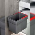 Miniatyrbild 6 av 6: Emuca återvinningskärl för dörrmontering och 15 liters behållare, antracitgrå plast.
