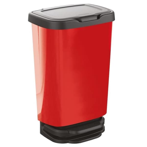 MHOME JIVE Pedal Bin - 40L - Metalleffekt - Röd