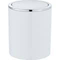 Miniatyrbild 1 av 2: WENKO Inca Mini Bathroom Bin, Papperskorgen med Svänglock, 2L Kapacitet, Premium Plast, Ø 14 x 16,8 cm, Vit