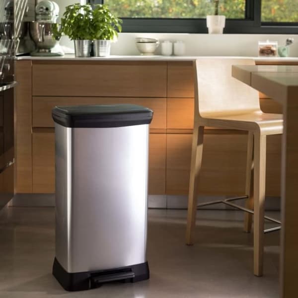 Curver Deco pedalbehållare 50 L Silver 240643