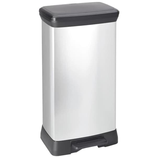 Curver Deco pedalbehållare 50 L Silver 240643